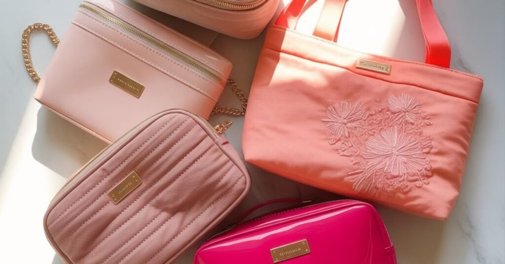 different types of pink makeup bags