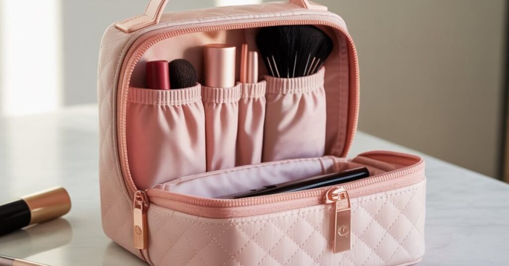 pink makeup bag for travel
