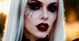 spider web makeup simple designs for a dramatic effect