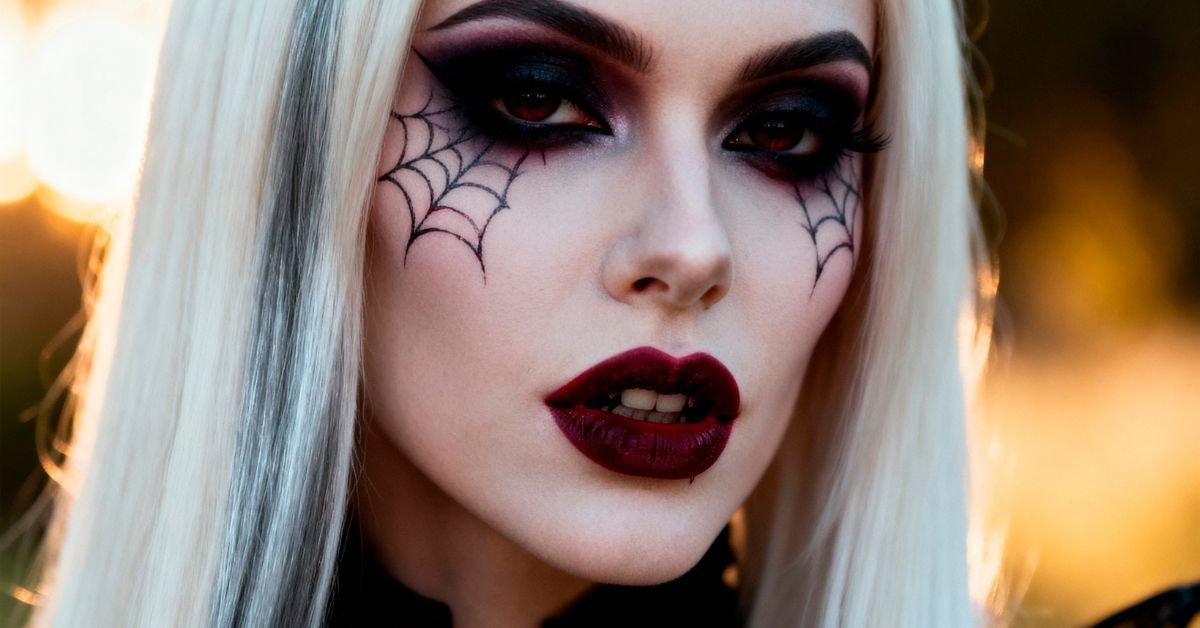 spider web makeup simple designs for a dramatic effect